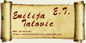 Emilija Talović vizit kartica